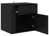 Bedside Cabinet Black Oak 35 x 50 x 60 cm Engineered Wood 881071