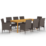 Garden Dining Set Brown Solid acacia wood Large Durable 3095868