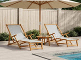 Folding Sun Lounger 2 pcs 3 Position Solid Eucalyptus Wood 3407822