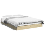 Bed Frame without Mattress Sonoma Oak 140x200 cm Engineered Wood 842023