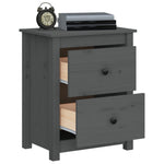 ZNTS Bedside Cabinets 2 pcs Grey 50x35x61.5 cm Solid Wood Pine 813684