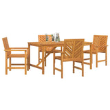 Garden Dining Set 5 pcs Brown 150 x 90 x 74 cm 3154106