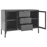 Sideboard Anthracite 105x35x70 cm Steel and Tempered Glass 336078