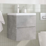 2 Piece Bathroom Furniture Set Concrete Grey Engineered Wood 3324913