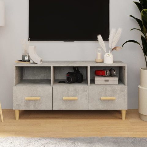 TV Cabinet Concrete Grey 102x36x50 cm Engineered Wood 812604