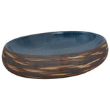 Countertop Basin Brown and Blue Oval 59x40x15 cm Ceramic 155087