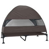 Raised Dog Bed Folding Brown 127 x 81 x 108 cm Fabric and Steel 42008220