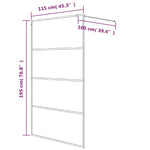 Walk-in Shower Wall White 115x195 cm Clear ESG Glass 152143