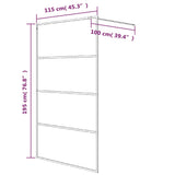 Walk-in Shower Wall White 115x195 cm Clear ESG Glass 152143