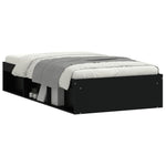 ZNTS Bed Frame without Mattress Black 100x200 cm 3203832