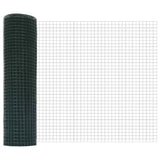 Welded Wire Fence with Posts 10 x 0.8 m PVC-Coated Steel Green 3336442