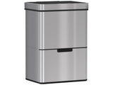 72L Recycling Sensor Bin Stainless Steel 3 Compartments For Both Wet/Dry Waste w/Removable Lid T3398P343507