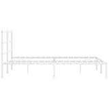 Metal Bed Frame without Mattress with Headboard White 160x200cm 355417