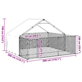 Outdoor Dog Kennel with Run 3x3x1,9 m Galvanised Steel 3329240