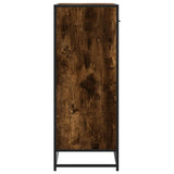 Shoe Cabinet Smoked Oak 75x38x97.5 cm Engineered Wood and Metal 3300877