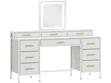 Multi-Storage Elegant Dressing Table, with LED Mirror - White T3398P552682