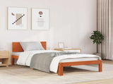 Bed Frame with Headboard Wax Brown 70 x 190 cm Solid Pine Wood 863953