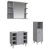 3 Piece Bathroom Cabinet Set Grey Sonoma Engineered Wood 3187610