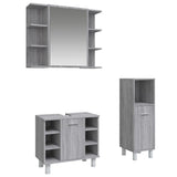 ZNTS 3 Piece Bathroom Cabinet Set Grey Sonoma Engineered Wood 3187610