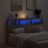 Headboard Cabinet with LED Artisan Oak 180x17x102 cm 863135