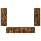 TV Cabinet Set Wall-mounted 4 pcs Smoked Oak Engineered Wood 3409038
