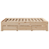 Bed Frame without Mattress with Drawers 140x190 cm Solid Wood Pine 3308816