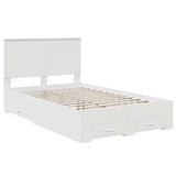 Bed Frame with Headboard White 120 x 190 cm Engineered Wood 3409667