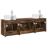 Bathroom Cabinet Set 3 pcs Smoked Oak 62.5 x 44.5 x 50 cm 3405871