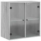 Wall Cabinet with Glass Doors Grey Sonoma 68x37x68.5 cm 836495
