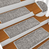 ZNTS Stair Mats 30 pcs 65x21x4 cm Grey 3365825