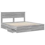 Bed Frame with Drawer Grey Sonoma 180 x 200 cm Engineer Wood 3409832