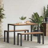 Garden Dining Set 3 pcs Brown Steel 42001770