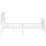 Metal Bed Frame without Mattress with Footboard White 183x213cm 373861