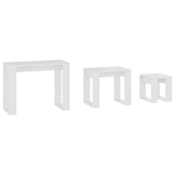 808603 Nesting Tables 3 pcs White Engineered Wood
