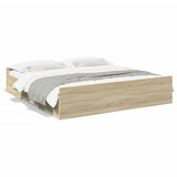 Bed Frame with Drawers without Mattress Sonoma Oak 180x200 cm Super King 3280274