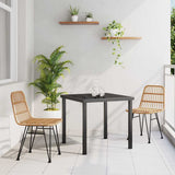 Garden Dining Set 3 pcs Brown Powder-Coated Steel 3379191