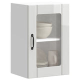 Kitchen Wall Cabinet with Glass Door Lucca High Gloss White 853769
