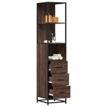 ZNTS Bathroom Cabinet Brown Oak 35x37.5x166 cm Engineered Wood 849248