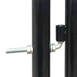 Black Single Door Fence Gate 100 x 150 cm 141685