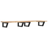 Basin Shelf Wall Mounted Steel and Solid Wood Acacia 3302679