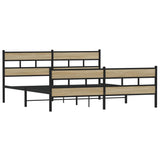 Metal Bed Frame without Mattress Sonoma Oak 193x203 cm 3308474