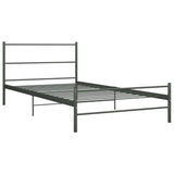 284685 Bed Frame without Mattress Grey Metal 100x200 cm