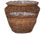Planter Basket with Storage 2 pcs Brown Lacak Rattan 42020960
