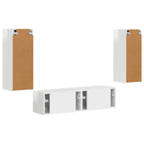 TV Cabinet Set 2 pcs High Gloss White Engineered Wood 3408974
