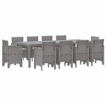 Garden Dining Set 11 pcs Light Grey Polt rattan 3378609