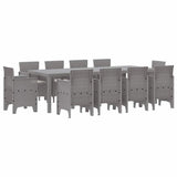 Garden Dining Set 11 pcs Light Grey Polt rattan 3378609