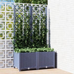 ZNTS Garden Planter with Trellis Dark Grey 80x40x136 cm PP 318251