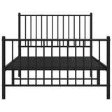 ZNTS Metal Bed Frame without Mattress with Footboard Black 100x200cm 350877