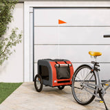 Pet Bike Trailer Orange and Grey Oxford Fabric and Iron 93830