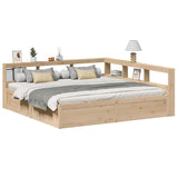 Bookcase Bed without Mattress 180x200cm Solid Wood Pine 3324451